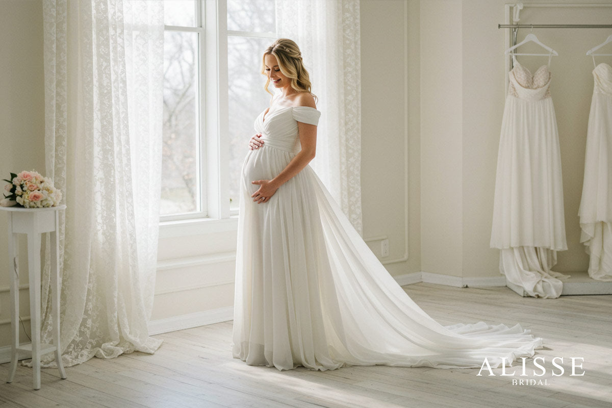 Elegant Maternity Wedding Dress Guide: How to Choose the Perfect Pregnancy Wedding Gown Alisse Bridal Elegant Maternity Wedding Dress Guide: How to Choose the Perfect Pregnancy Wedding Gown Alisse Bridal