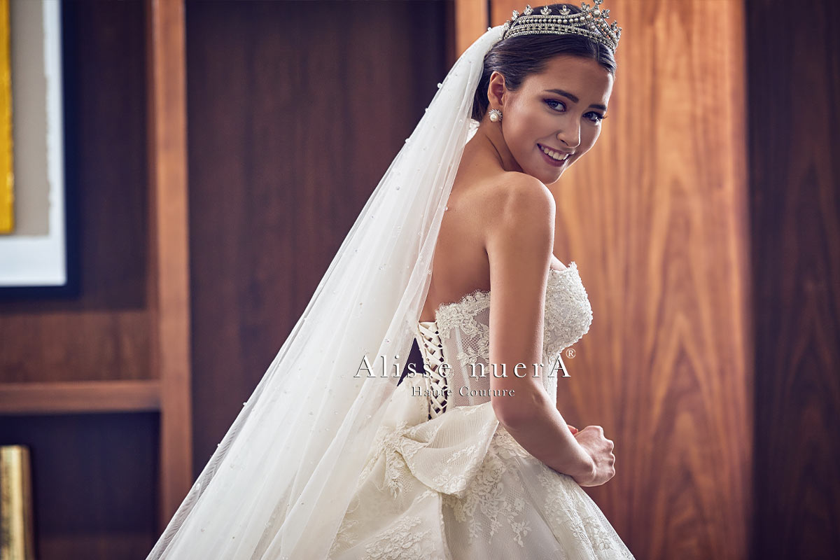 sachin and babi light blue dress Guide to Wedding Dress Shopping for Petite Brides main image 0