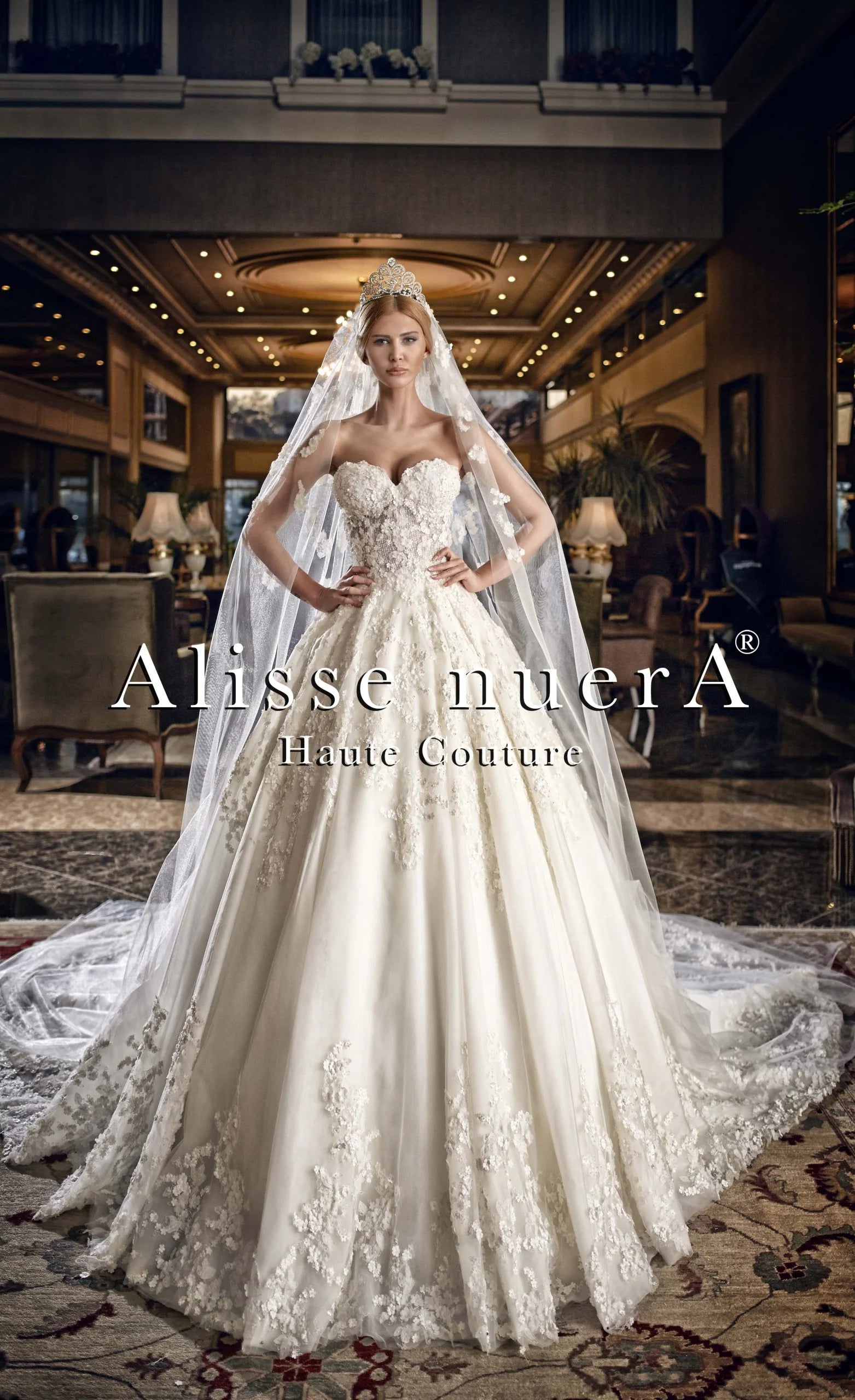 3D Floral Hemline Sweetheart Bridal Dress with Floral Wedding Veil - Alisse Bridal 28 / Off White / Lace 3D Floral Hemline Sweetheart Bridal Dress with Floral Wedding Veil - Alisse Bridal 28 / Off White / Lace