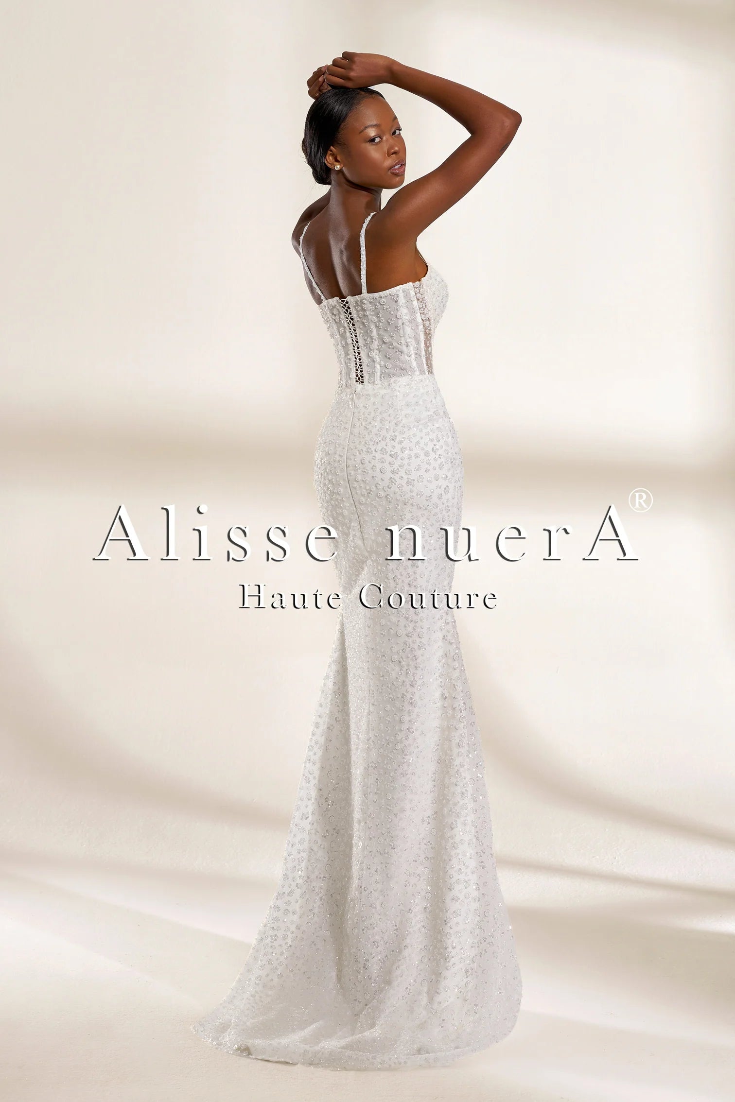 Convertible Polka Dot Lace Mermaid and A-Line Wedding Dress with Sheer Overskirt - Alisse Bridal White / Satin / 30 Convertible Polka Dot Lace Mermaid and A-Line Wedding Dress with Sheer Overskirt - Alisse Bridal White / Satin / 30