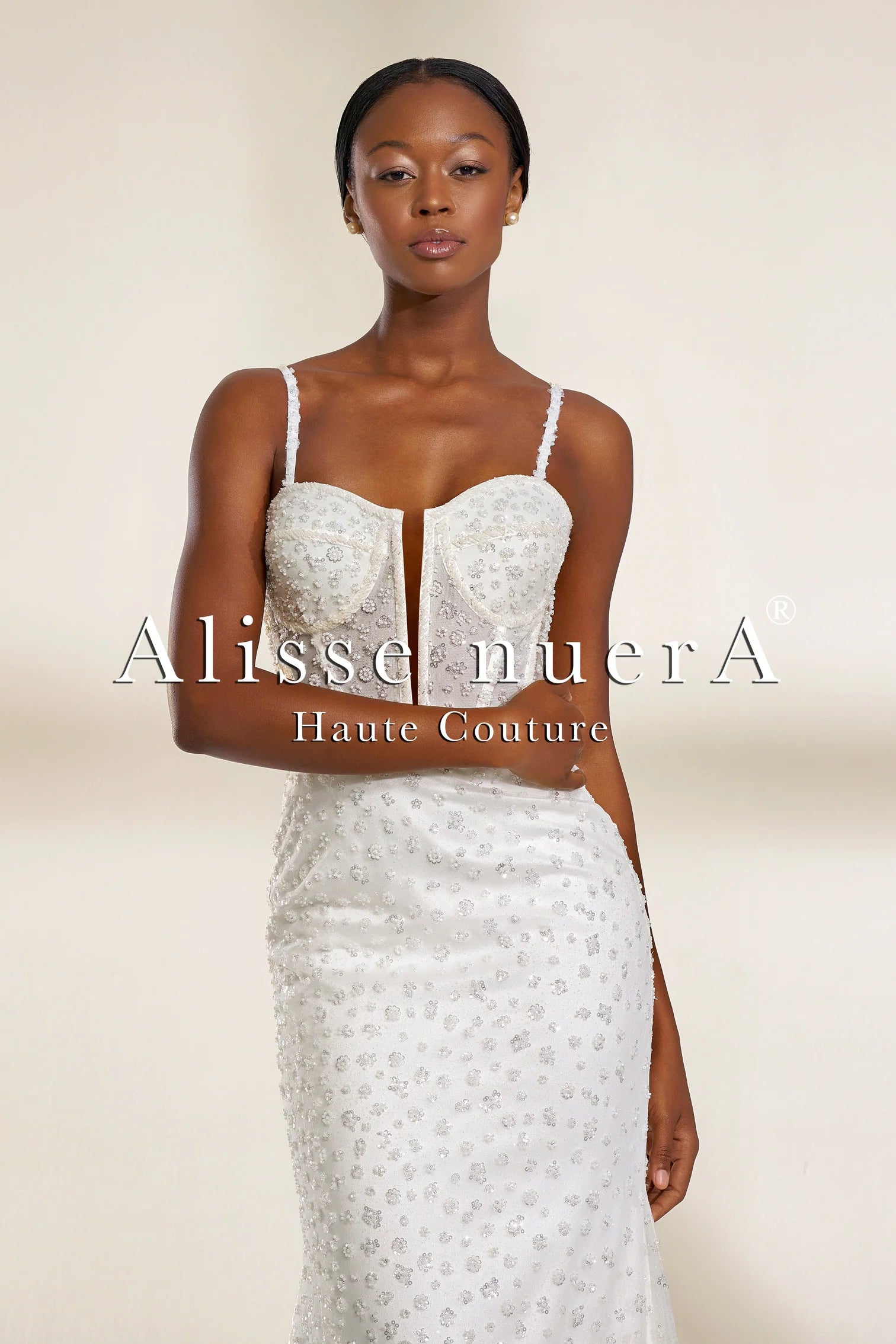 Convertible Polka Dot Lace Mermaid and A-Line Wedding Dress with Sheer Overskirt - Alisse Bridal White / Satin / 30 Convertible Polka Dot Lace Mermaid and A-Line Wedding Dress with Sheer Overskirt - Alisse Bridal White / Satin / 30
