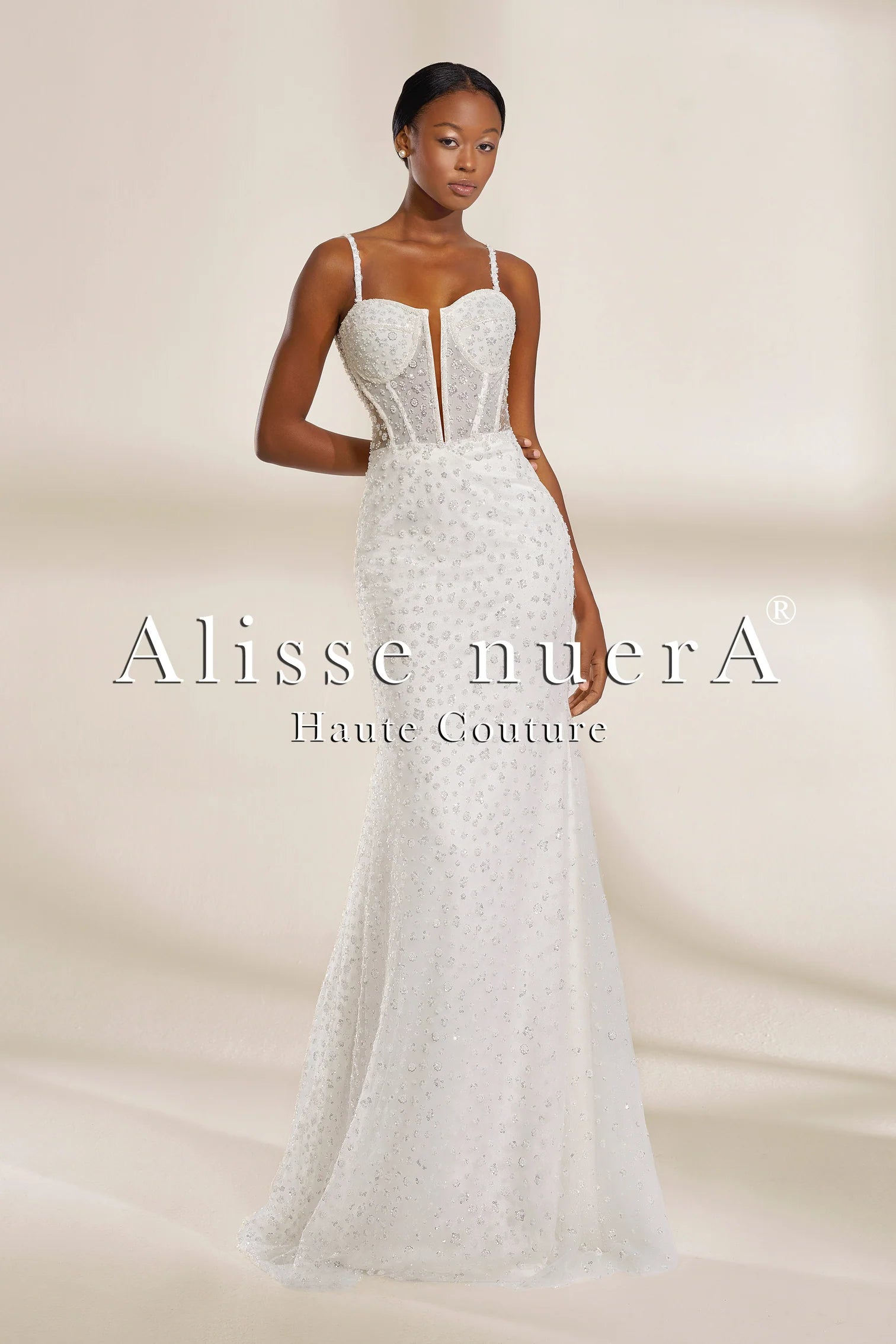 Convertible Polka Dot Lace Mermaid and A-Line Wedding Dress with Sheer Overskirt - Alisse Bridal White / Satin / 30 Convertible Polka Dot Lace Mermaid and A-Line Wedding Dress with Sheer Overskirt - Alisse Bridal White / Satin / 30