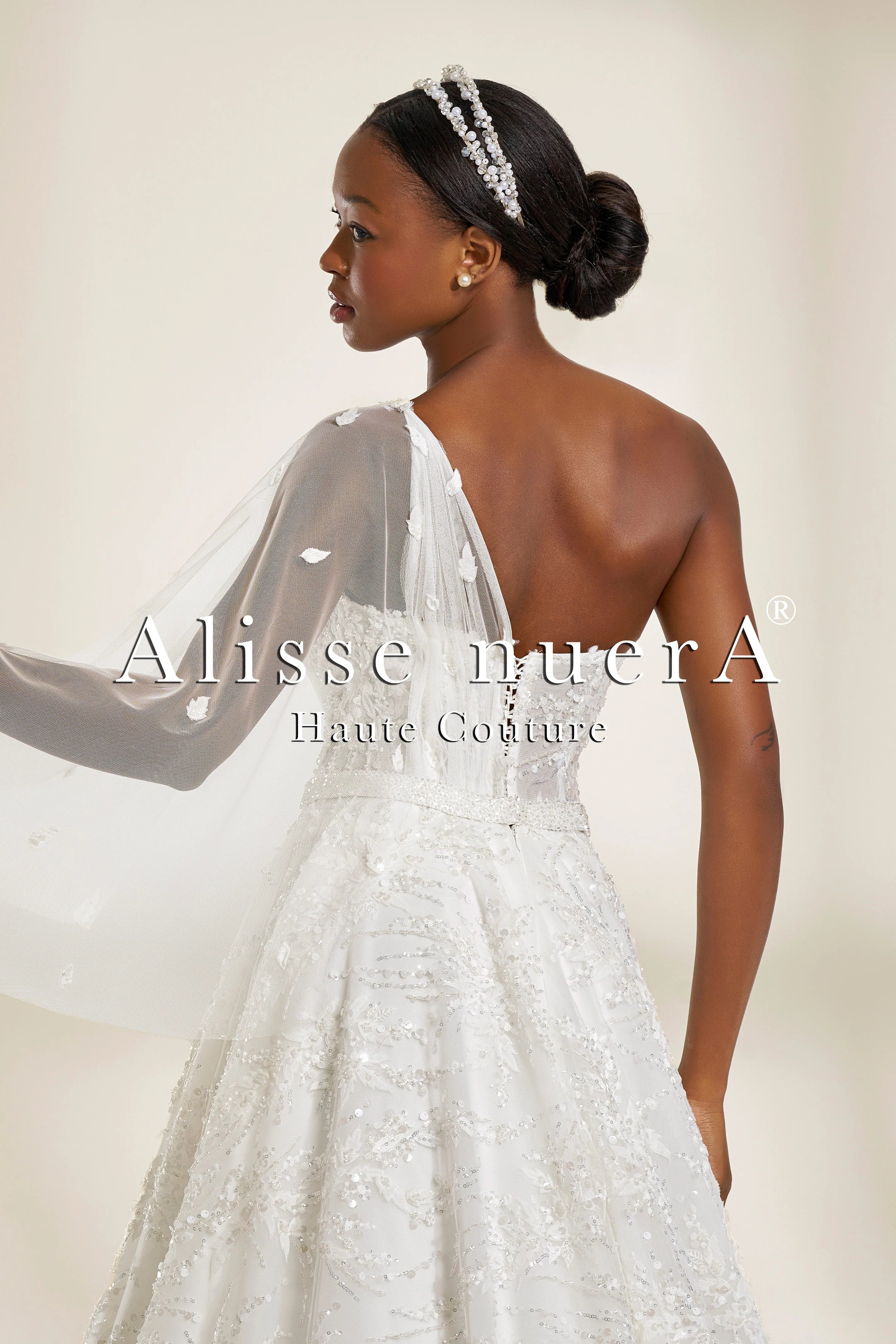 One-Shoulder Sweetheart Neckline All-Over Lace A-Line Wedding Dress - Alisse Bridal White / Lace / 12 One-Shoulder Sweetheart Neckline All-Over Lace A-Line Wedding Dress - Alisse Bridal White / Lace / 12