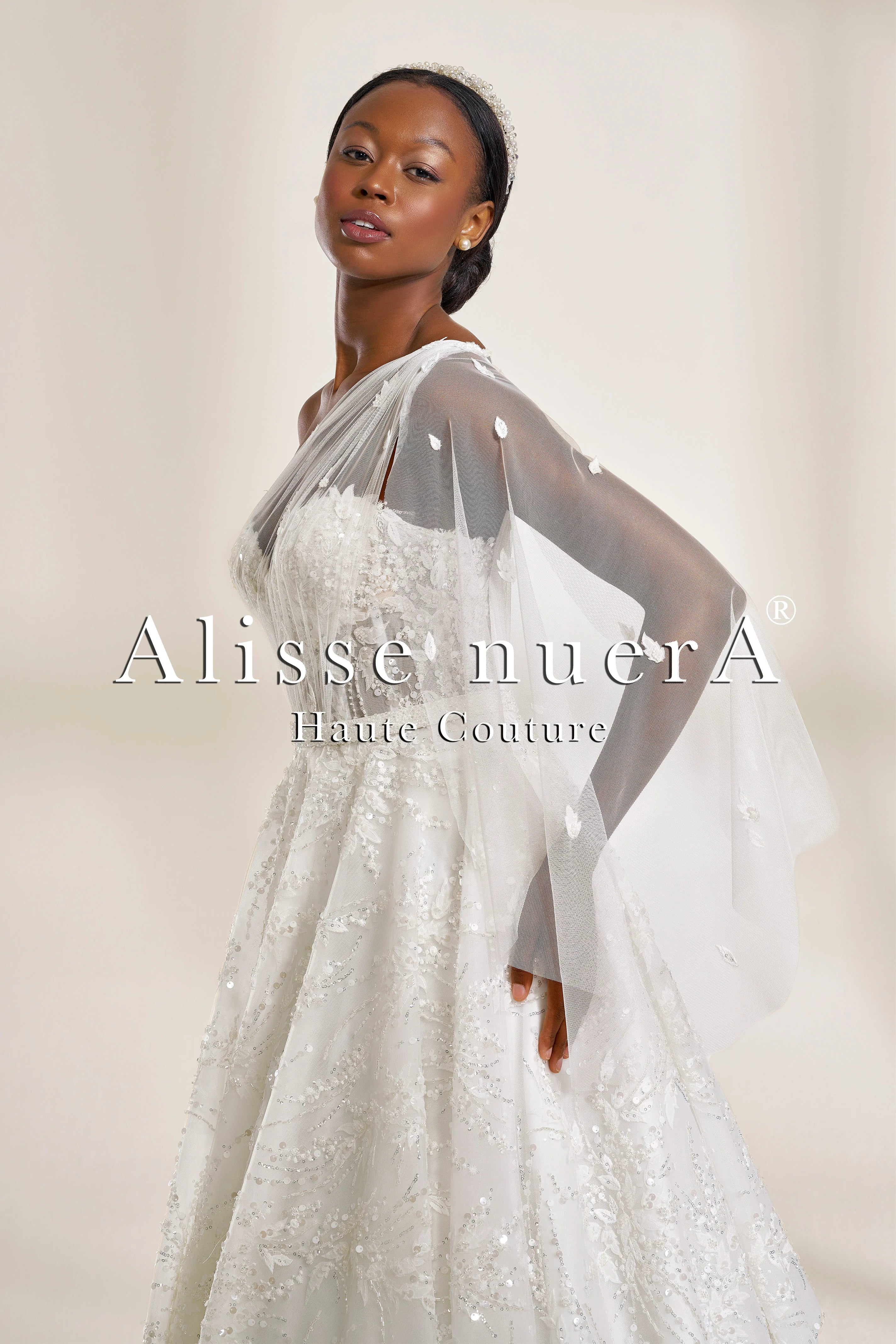 One-Shoulder Sweetheart Neckline All-Over Lace A-Line Wedding Dress - Alisse Bridal White / Lace / 12 One-Shoulder Sweetheart Neckline All-Over Lace A-Line Wedding Dress - Alisse Bridal White / Lace / 12