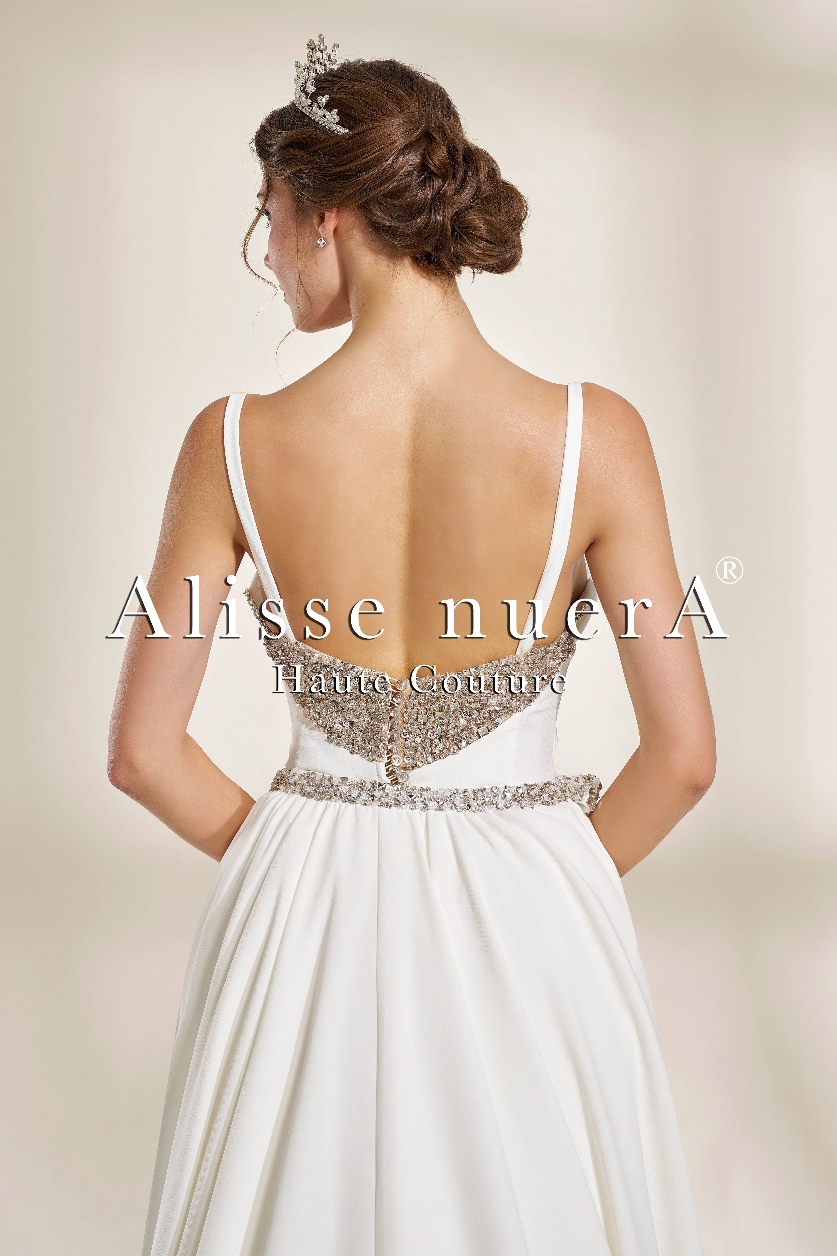 Satin Peplum Wedding Dress with Crystal-Embellished Ribbon Belt - Alisse Bridal White / French Lace / 30 Satin Peplum Wedding Dress with Crystal-Embellished Ribbon Belt - Alisse Bridal White / French Lace / 30