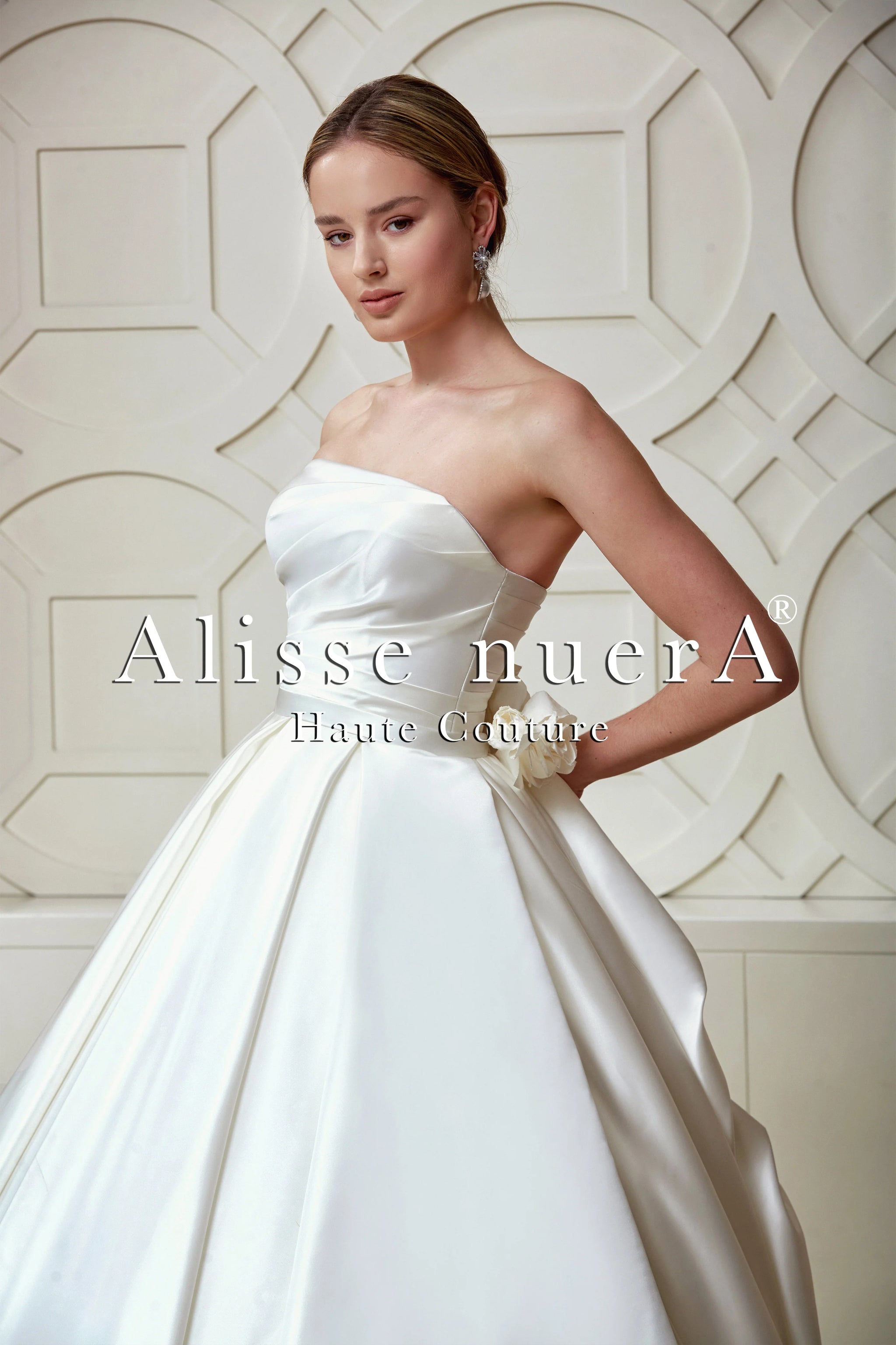 white christmas dresses Minimalist Satin Corset A-line Wedding Bridal Dress, Custom Simple Ele –  Shindig Threads main image 0