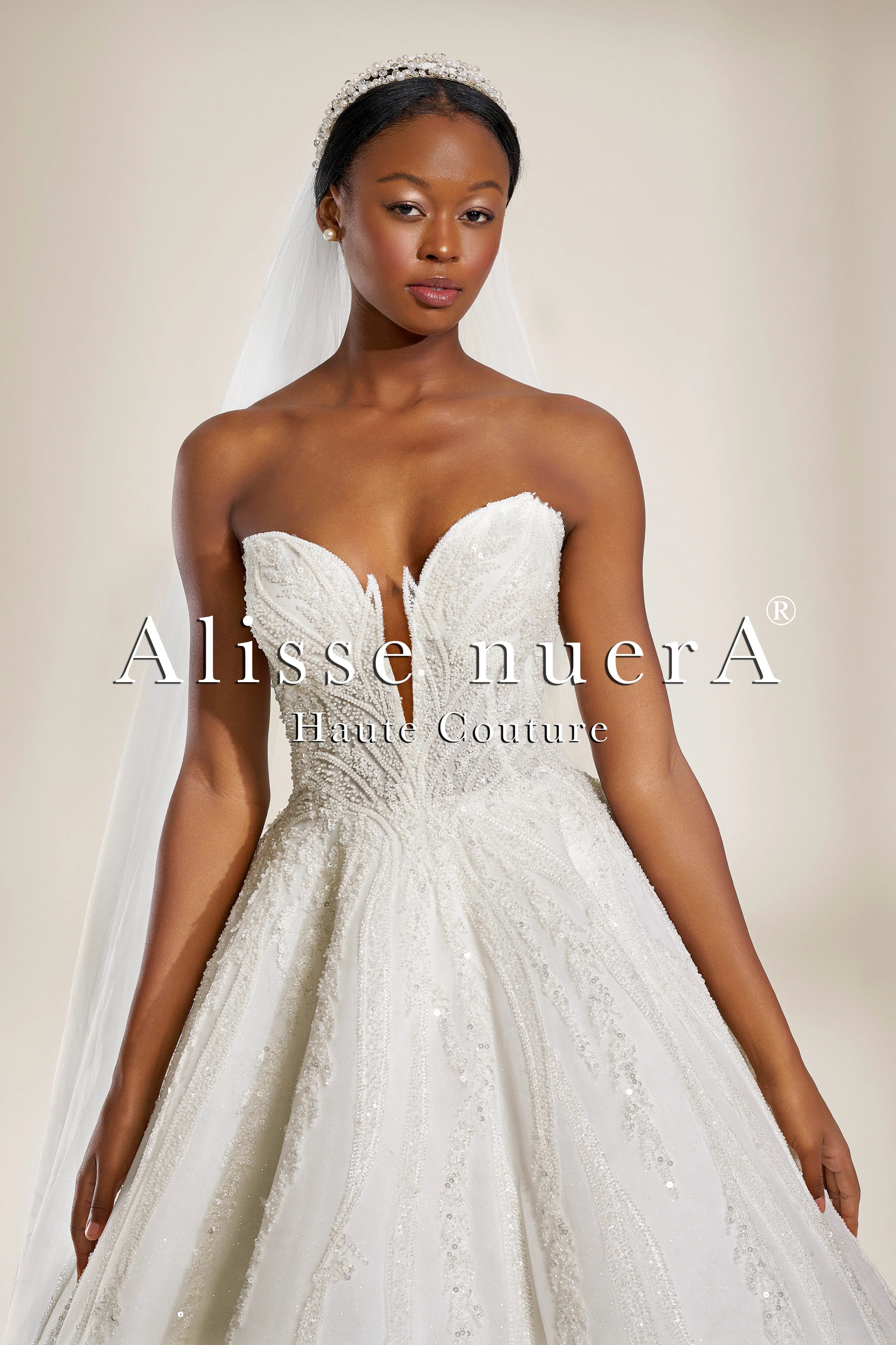 Strapless Sweetheart Neckline A-Line Wedding Dress with Sparkling Embroidered Lace - Alisse Bridal White / Lace / 18 Strapless Sweetheart Neckline A-Line Wedding Dress with Sparkling Embroidered Lace - Alisse Bridal White / Lace / 18