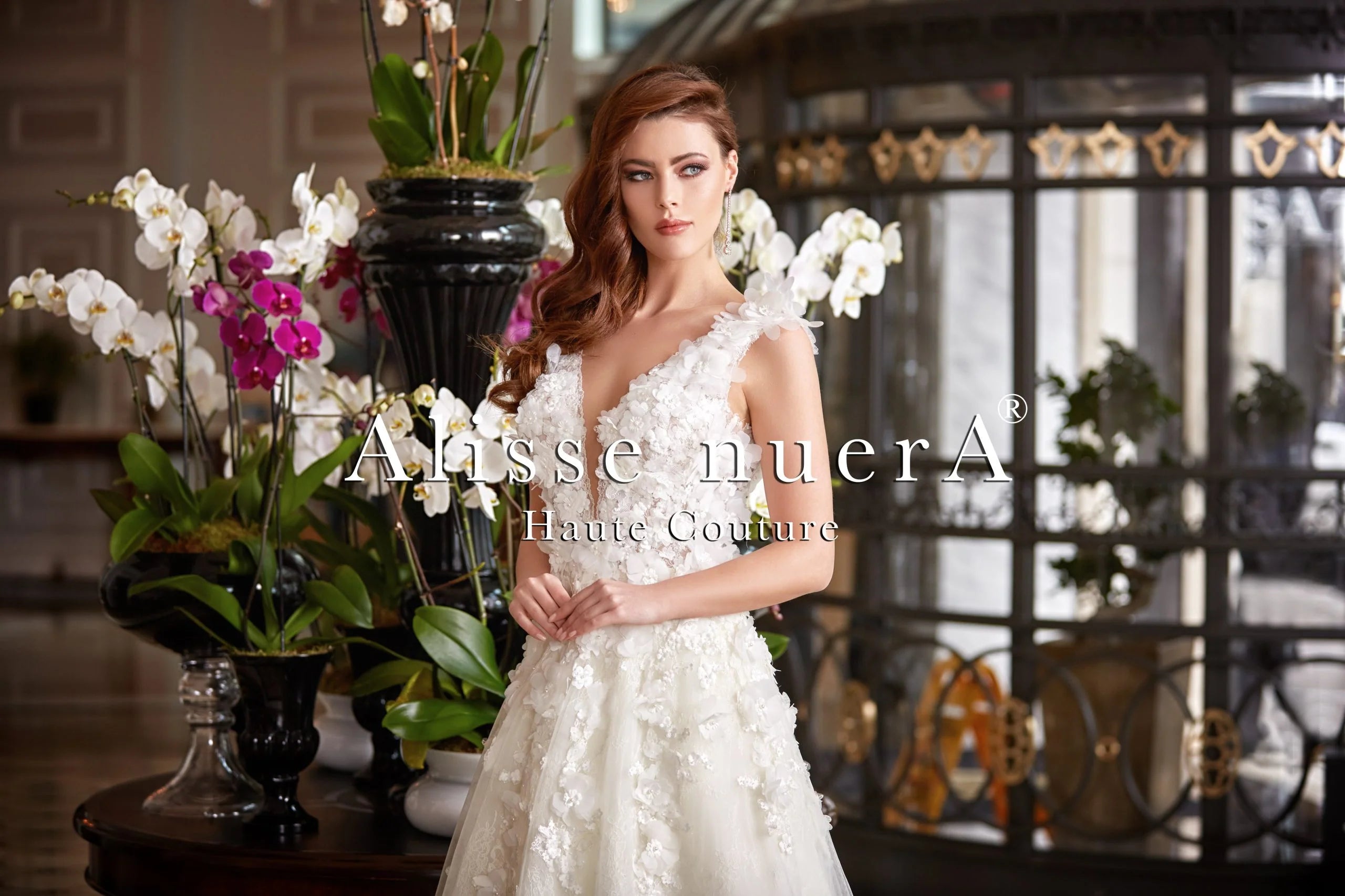 3D Floral Appliqued Thick Strap A-line Off White Bridal Dress - Alisse Bridal Off White / Tulle - 3D Lace / 14 3D Floral Appliqued Thick Strap A-line Off White Bridal Dress - Alisse Bridal Off White / Tulle - 3D Lace / 14