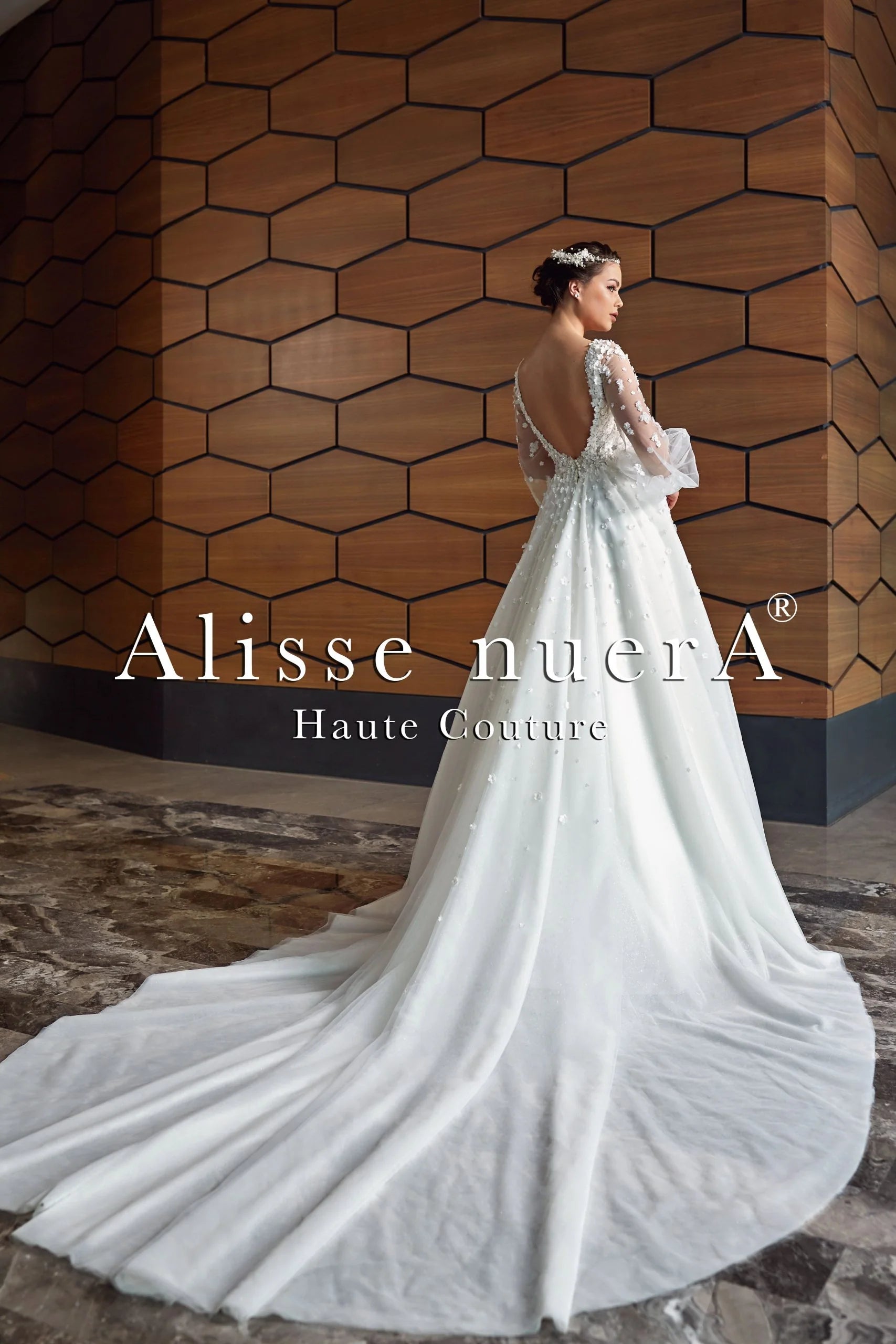Billow Sleeve Floral Applique Sprinkle Winter White A Line Bridal Dress - Alisse Bridal Snow/Winter/Diamond White / 3D Lace - Tulle / 32 Billow Sleeve Floral Applique Sprinkle Winter White A Line Bridal Dress - Alisse Bridal Snow/Winter/Diamond White / 3D Lace - Tulle / 32