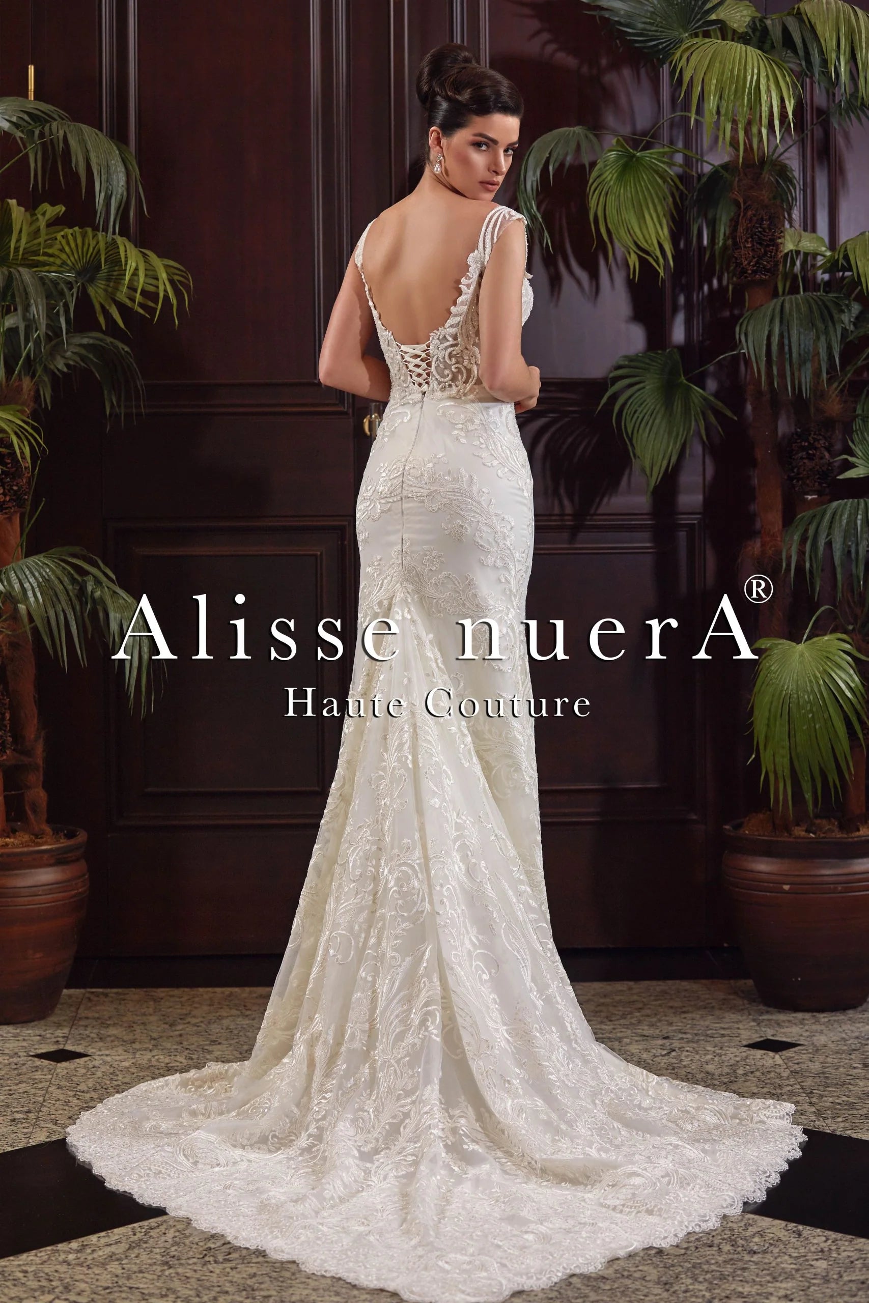 Boat Neckline Mermaid Lace Bridal Gown with Over Shoulder Bridal Cape - Alisse Bridal Boat Neckline Mermaid Lace Bridal Gown with Over Shoulder Bridal Cape - Alisse Bridal