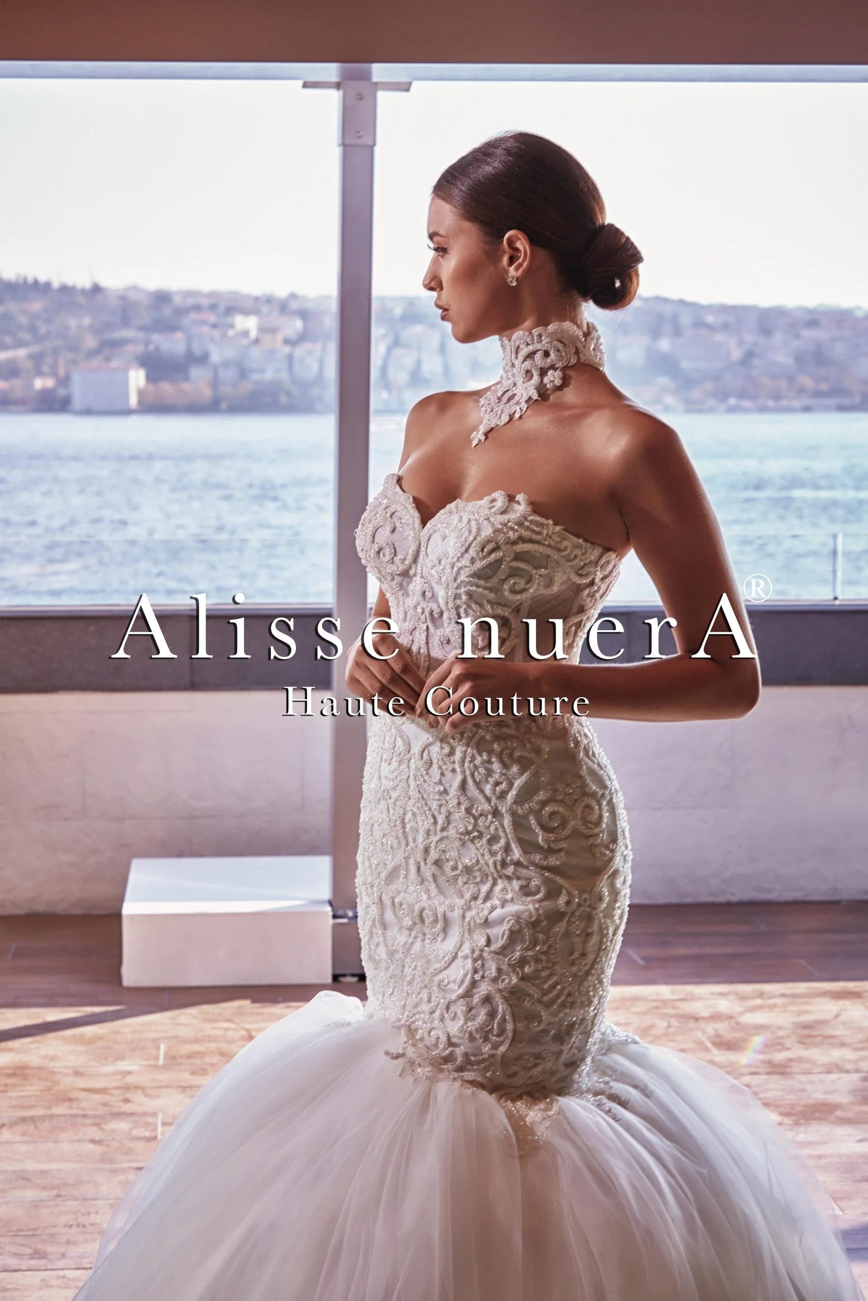 Embroidered Mermaid Silhouette Convertible Wedding Gown with Tulle Bridal Bolero - Alisse Bridal Snow-Winter-Diamond White / Lace / 34 Embroidered Mermaid Silhouette Convertible Wedding Gown with Tulle Bridal Bolero - Alisse Bridal Snow-Winter-Diamond White / Lace / 34