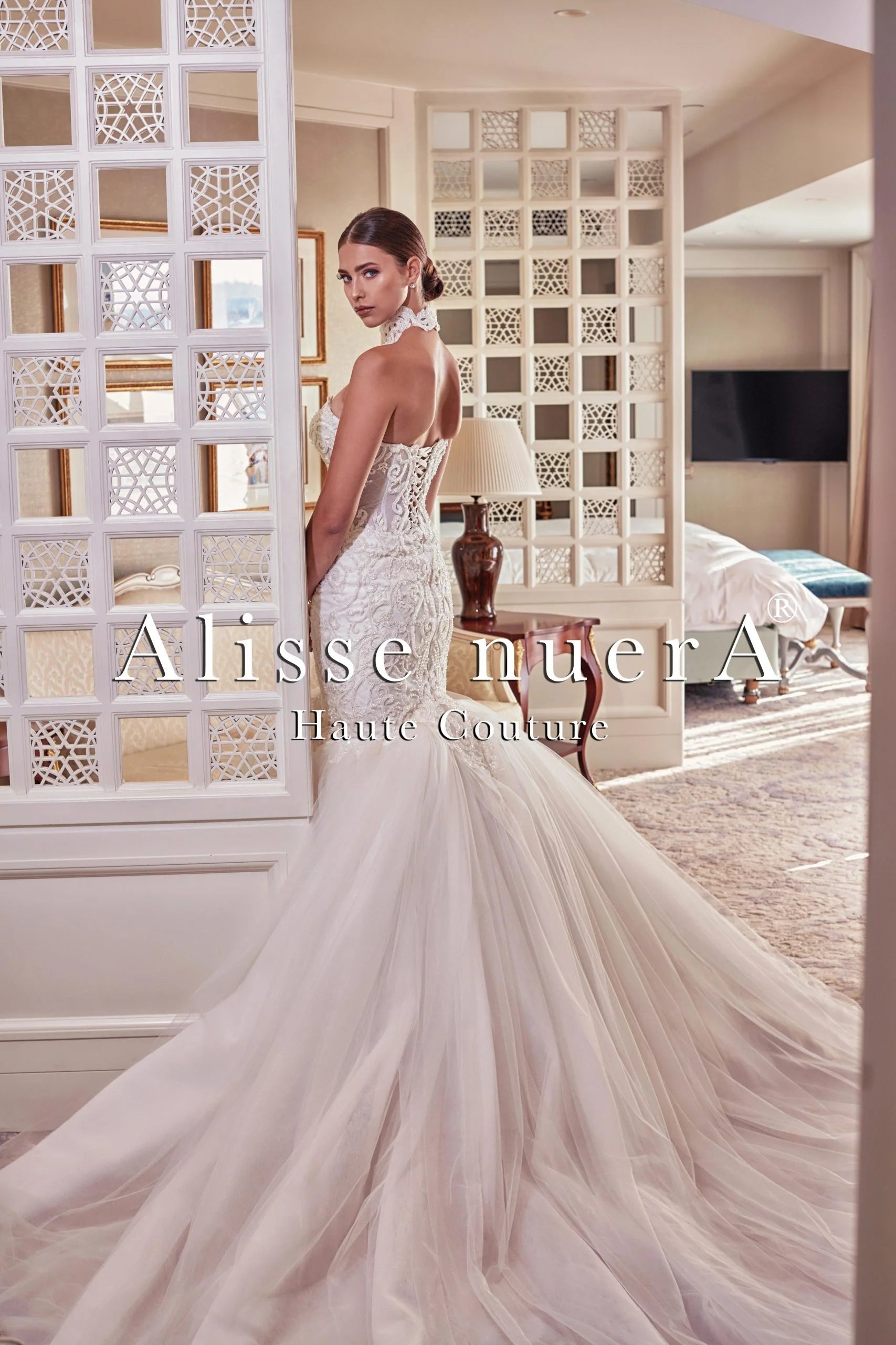 convertible wedding dress ball gown to mermaid 2 in 1 Lace Wedding Dress Airis with Detachable Skirt