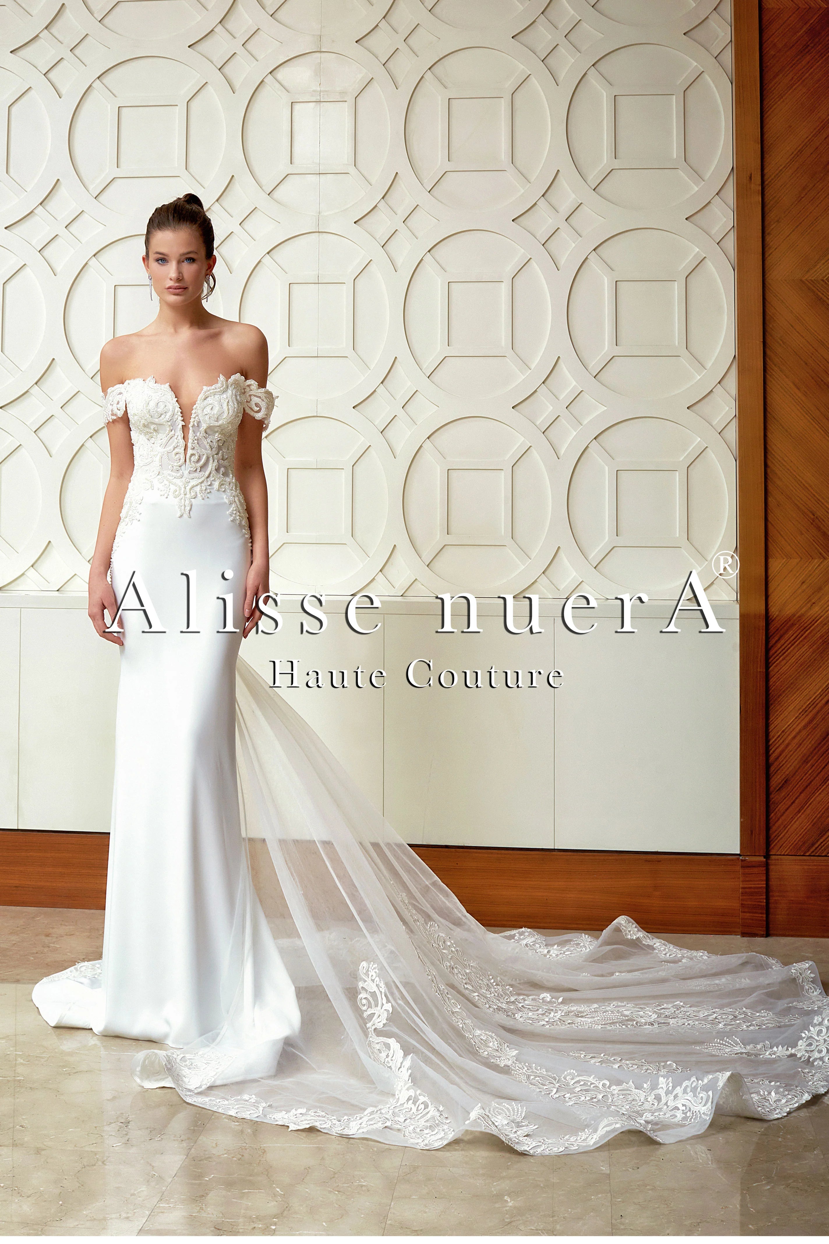 fishtail off the shoulder wedding dress Off Shoulder Mermaid Wedding Dresses | Off Shoulder Fishtail Bridal Gowns