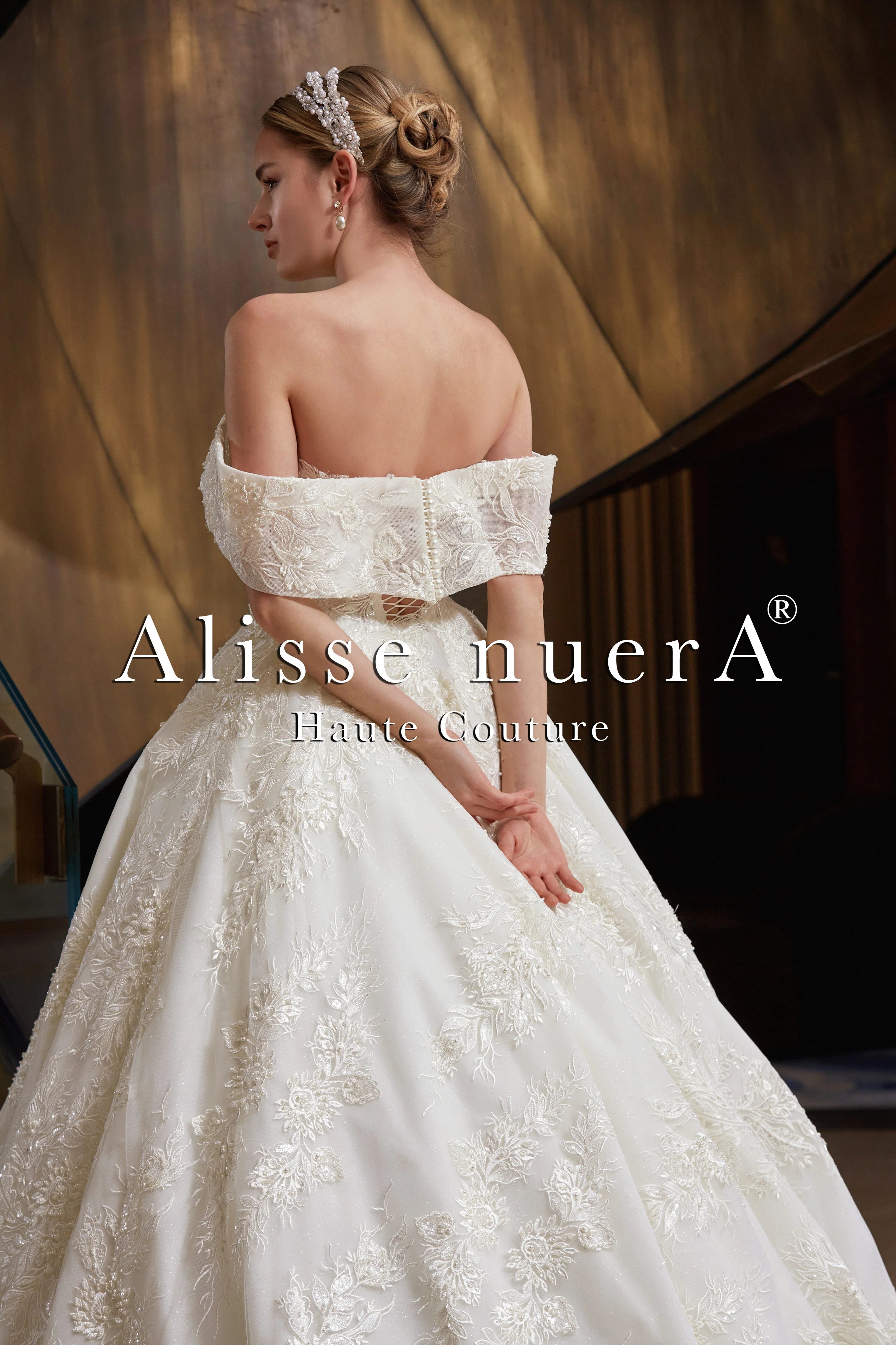 Off Shoulder Floral Lace Rustic Ivory Princess Wedding Dress Ivory / Lace / 2 Off Shoulder Floral Lace Rustic Ivory Princess Wedding Dress Ivory / Lace / 2