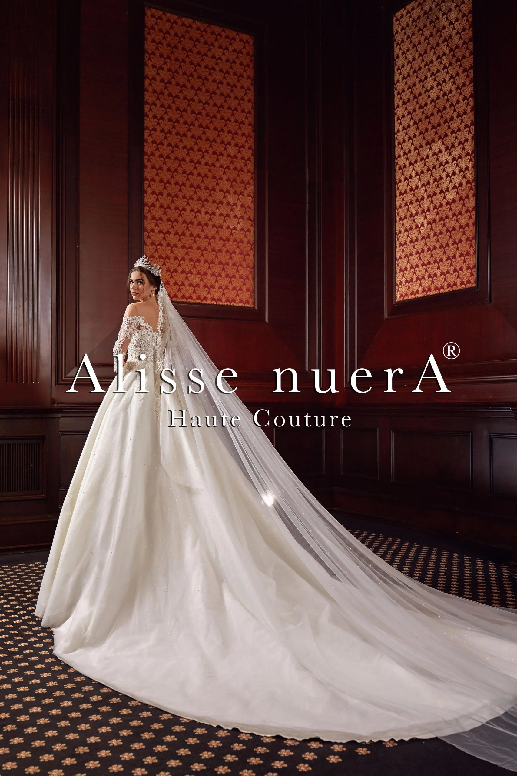 Pearl White Sparkling Bridal Dress with Pearl Stone Beaded Tulle Sleeves - Alisse Bridal Snow/Winter/Diamond White / Lace Pearl White Sparkling Bridal Dress with Pearl Stone Beaded Tulle Sleeves - Alisse Bridal Snow/Winter/Diamond White / Lace