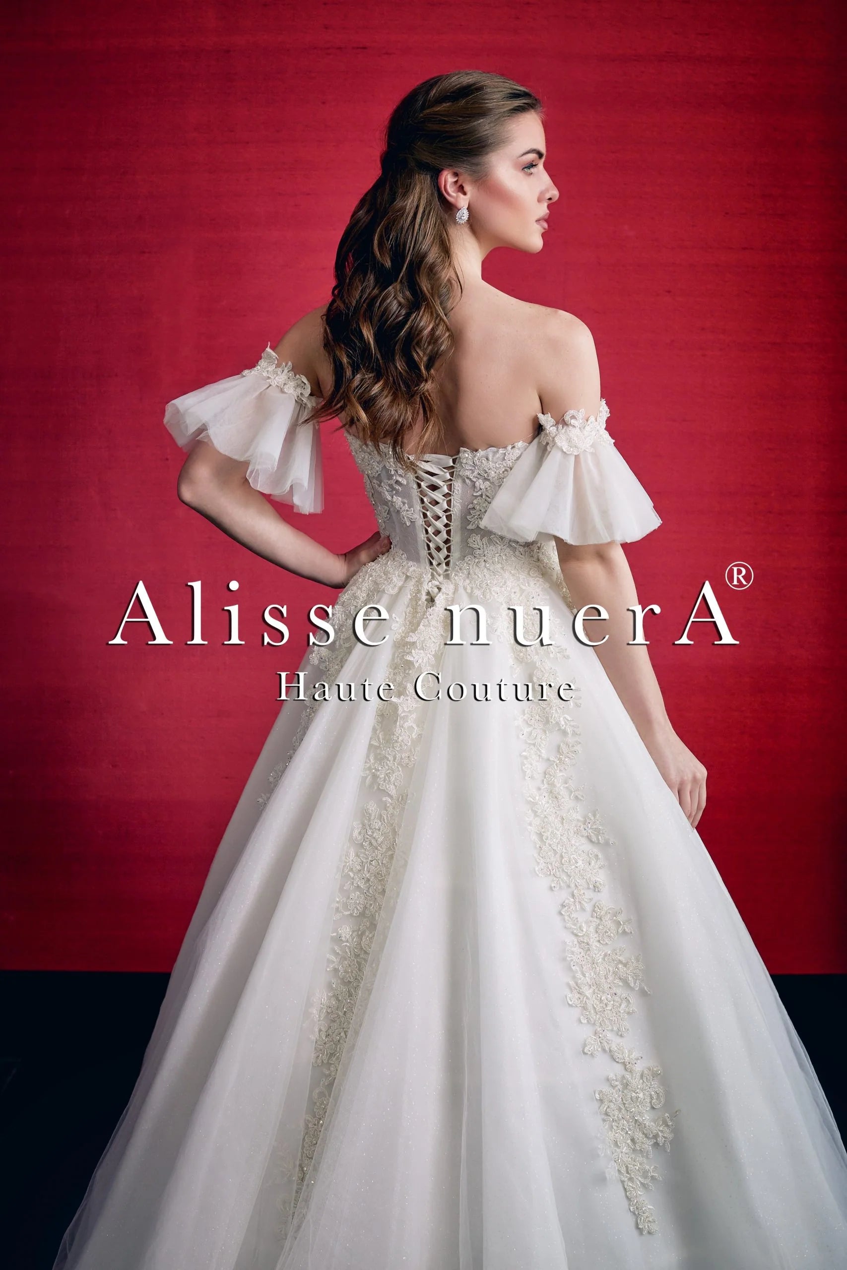 Sweetheart A Line Lace Applique Wedding Dress with Detachable Short Ruffle Sleeve - Alisse Bridal Sweetheart A Line Lace Applique Wedding Dress with Detachable Short Ruffle Sleeve - Alisse Bridal