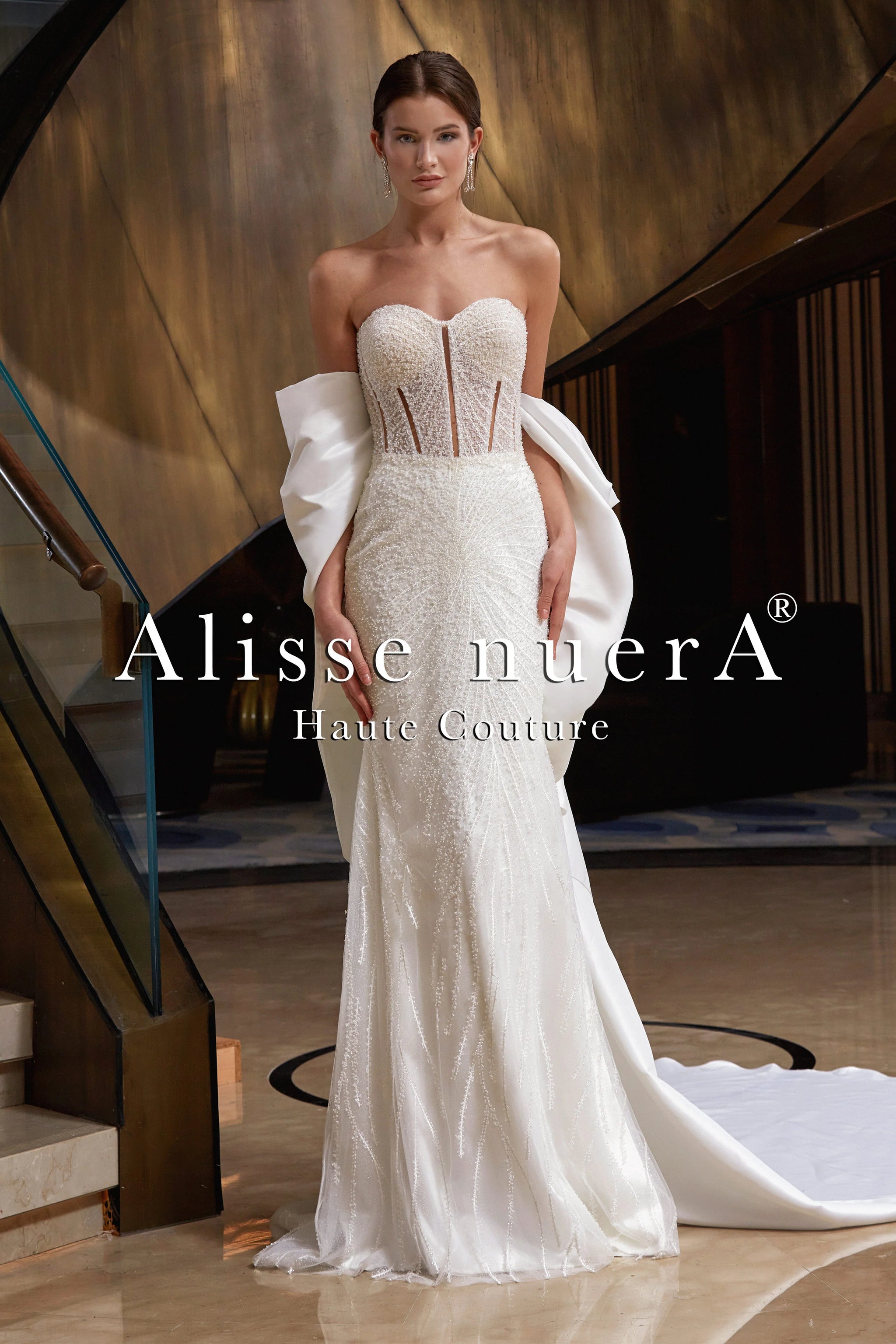beaded sheath wedding dresses Embroidered Sheath Wedding Dress with Sequins & Pearls
