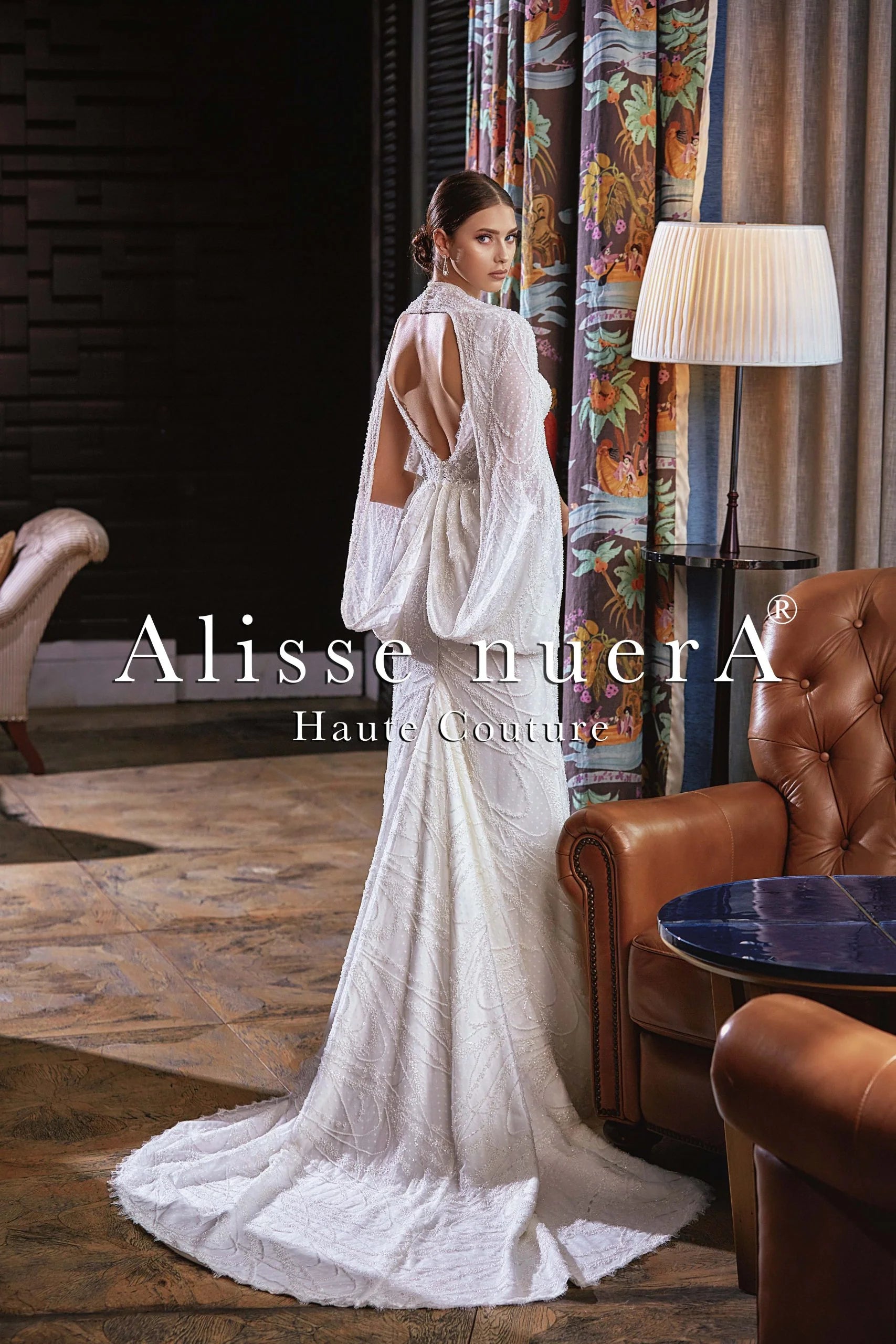 V Neck Glittering Wedding Dress with Convertible Sleeve Cape - Alisse Bridal Off White / Lace / 18 V Neck Glittering Wedding Dress with Convertible Sleeve Cape - Alisse Bridal Off White / Lace / 18