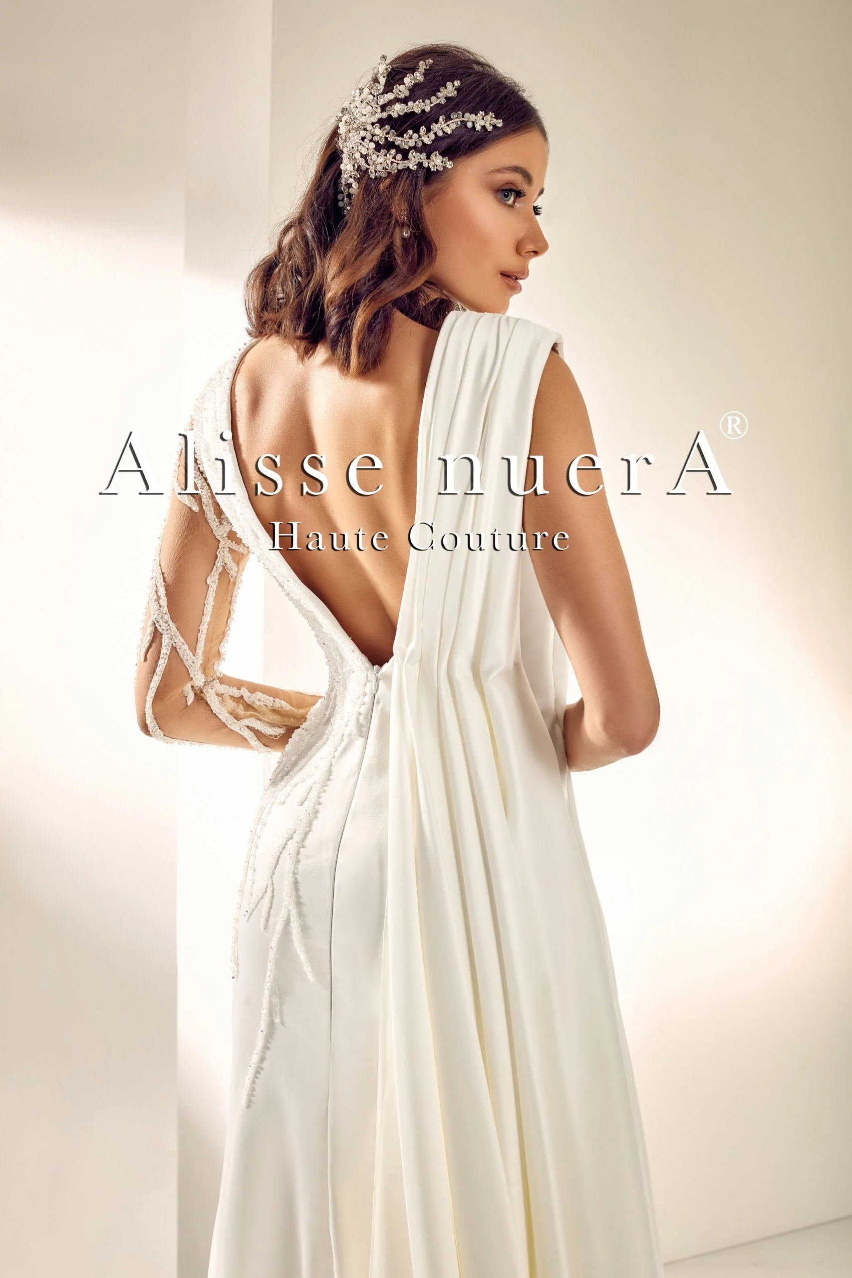 V Neck One Shoulder Drape Grecian Wedding Dress V Neck One Shoulder Drape Grecian Wedding Dress