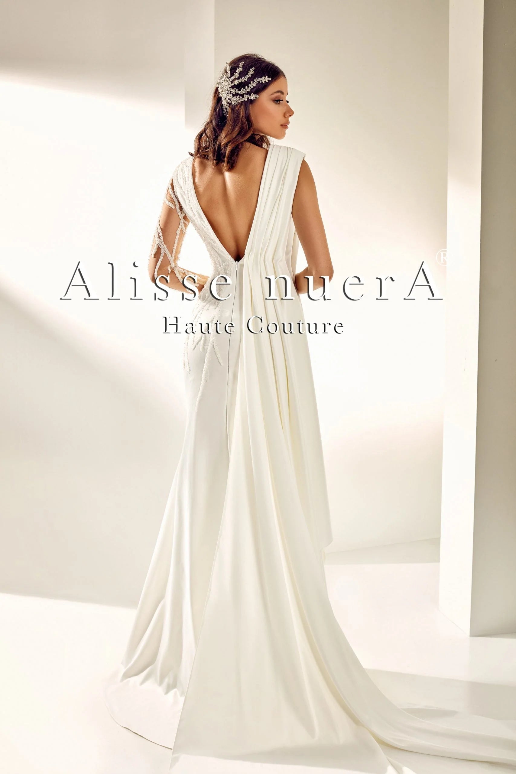 V Neck One Shoulder Drape Grecian Wedding Dress V Neck One Shoulder Drape Grecian Wedding Dress