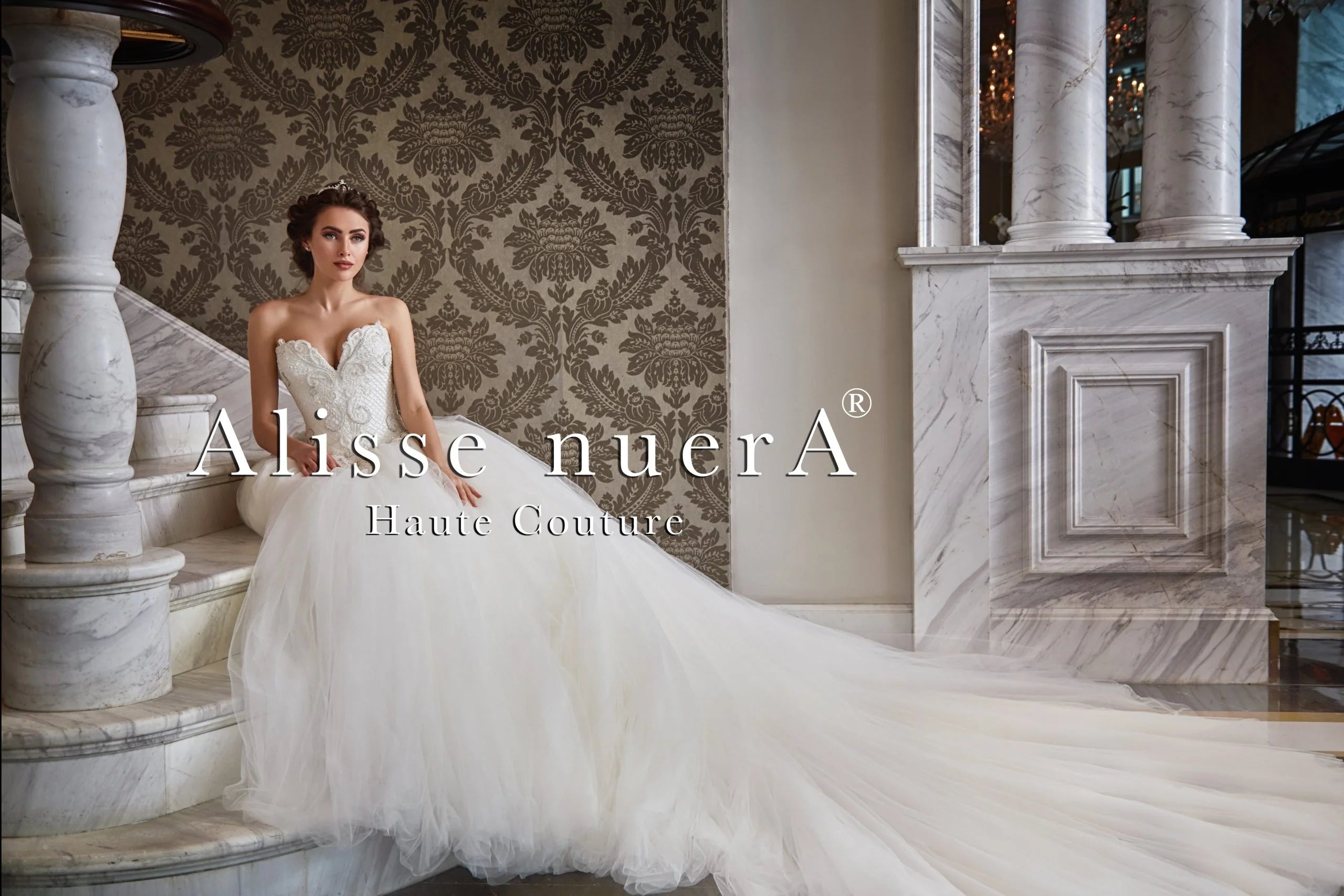 Diamond White Embroidery Wedding Dress with Crystal Beaded Neck Accessory - Alisse Bridal 32 / Off White / Tulle Diamond White Embroidery Wedding Dress with Crystal Beaded Neck Accessory - Alisse Bridal 32 / Off White / Tulle