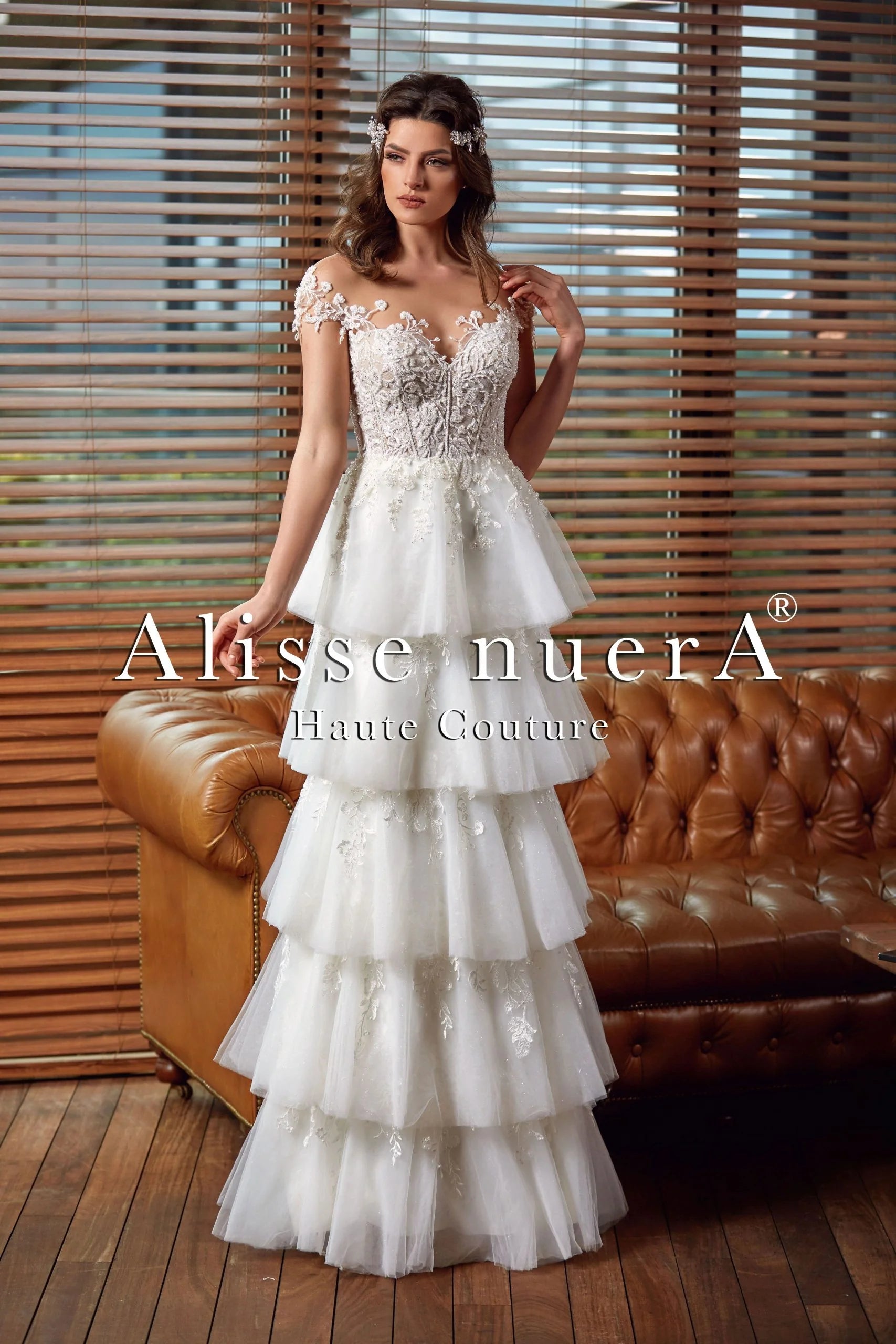 Glamorous Vintage Pencil Skirt Tiered Wedding Dress with Flower Embroidery 22 / Off White / Tulle / Lace Glamorous Vintage Pencil Skirt Tiered Wedding Dress with Flower Embroidery 22 / Off White / Tulle / Lace