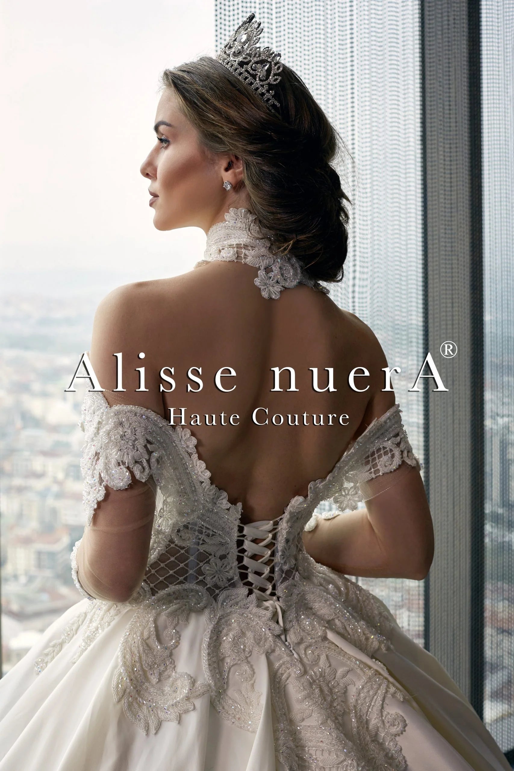 Ivory Grecian Wedding Dress with Neck Applique Alisse Bridal Ivory Grecian Wedding Dress with Neck Applique Alisse Bridal
