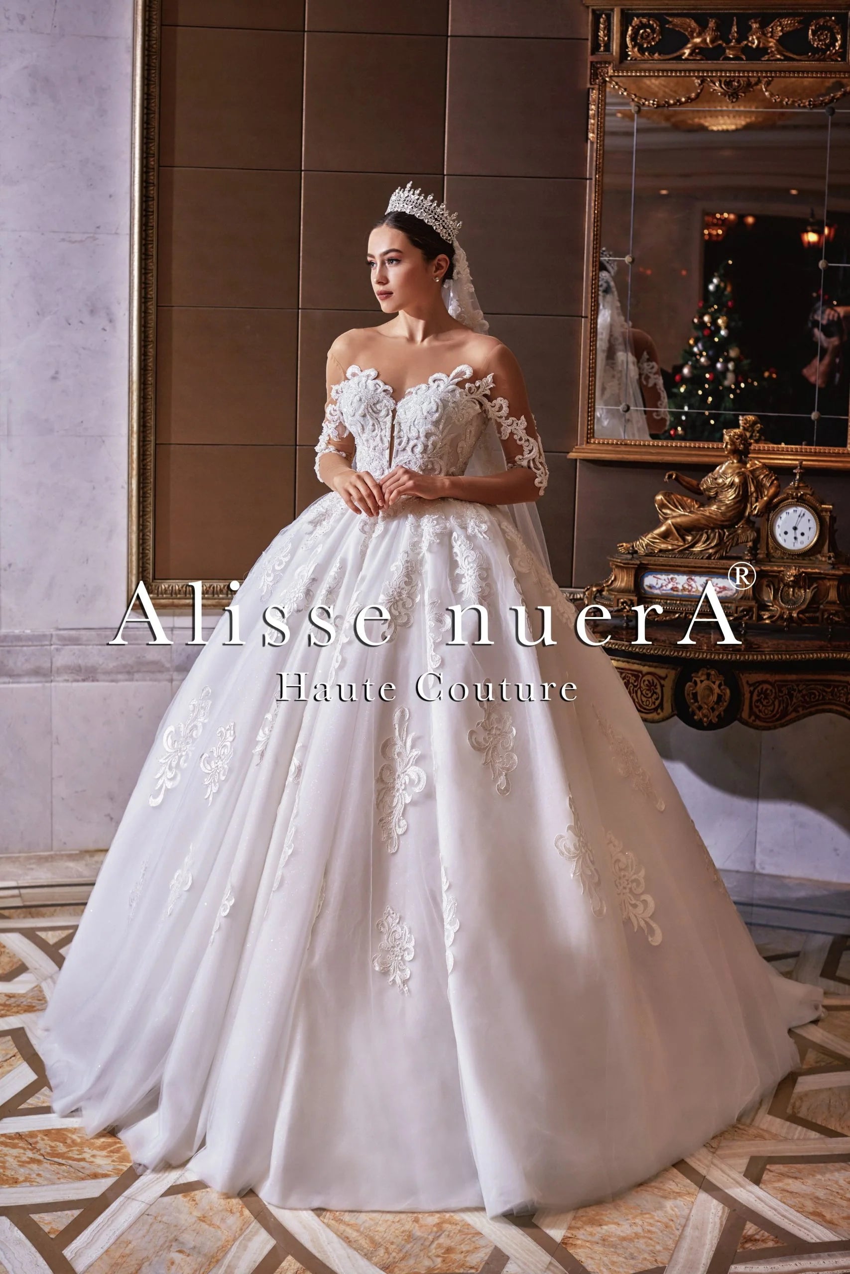 Lace Applique Princess Ballroom Wedding Gown Off White / Lace / 24 Lace Applique Princess Ballroom Wedding Gown Off White / Lace / 24
