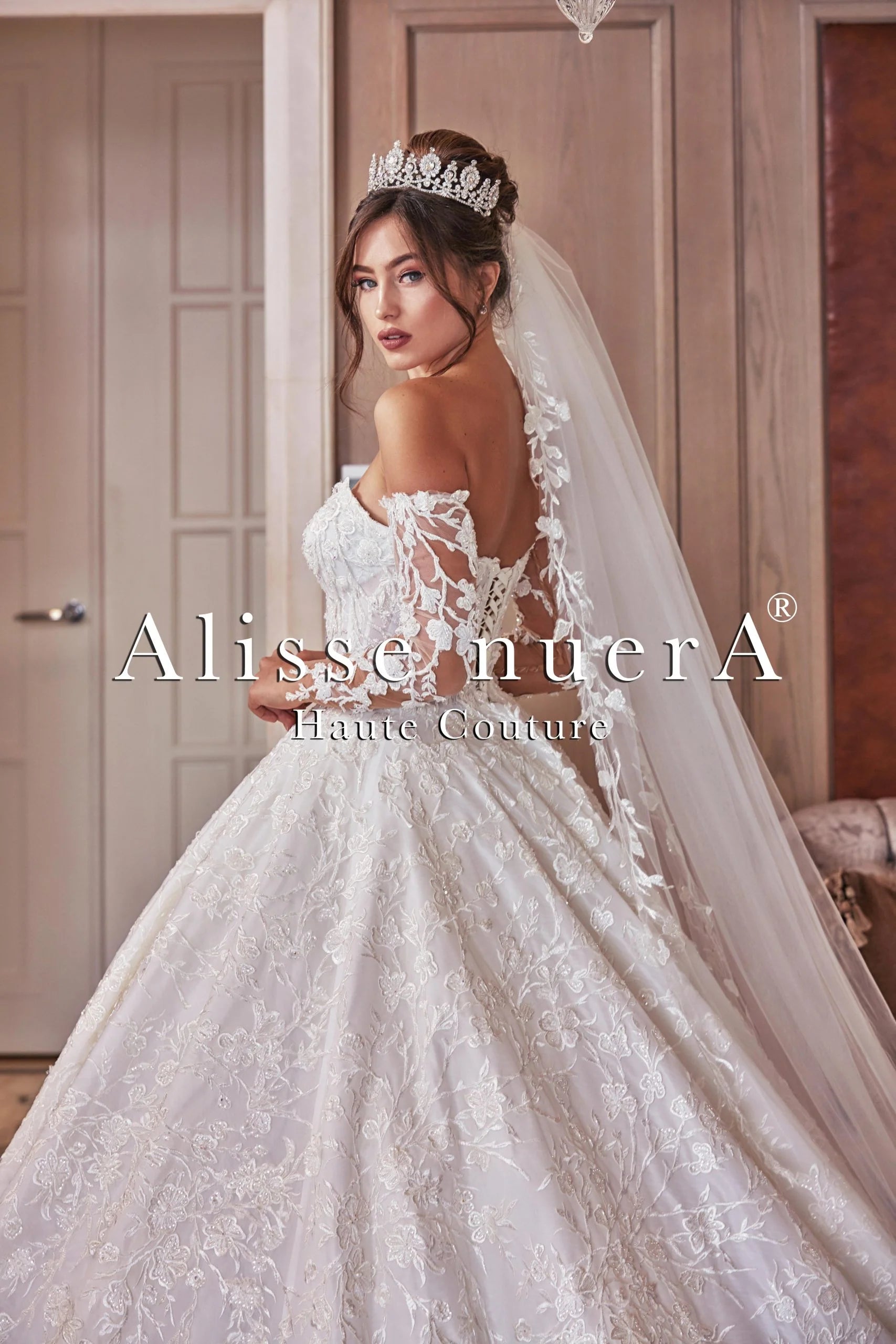 Off Shoulder Long Sleeve Romantic Wedding Dress with Princess Silhouette Off White / Lace / 4 Off Shoulder Long Sleeve Romantic Wedding Dress with Princess Silhouette Off White / Lace / 4