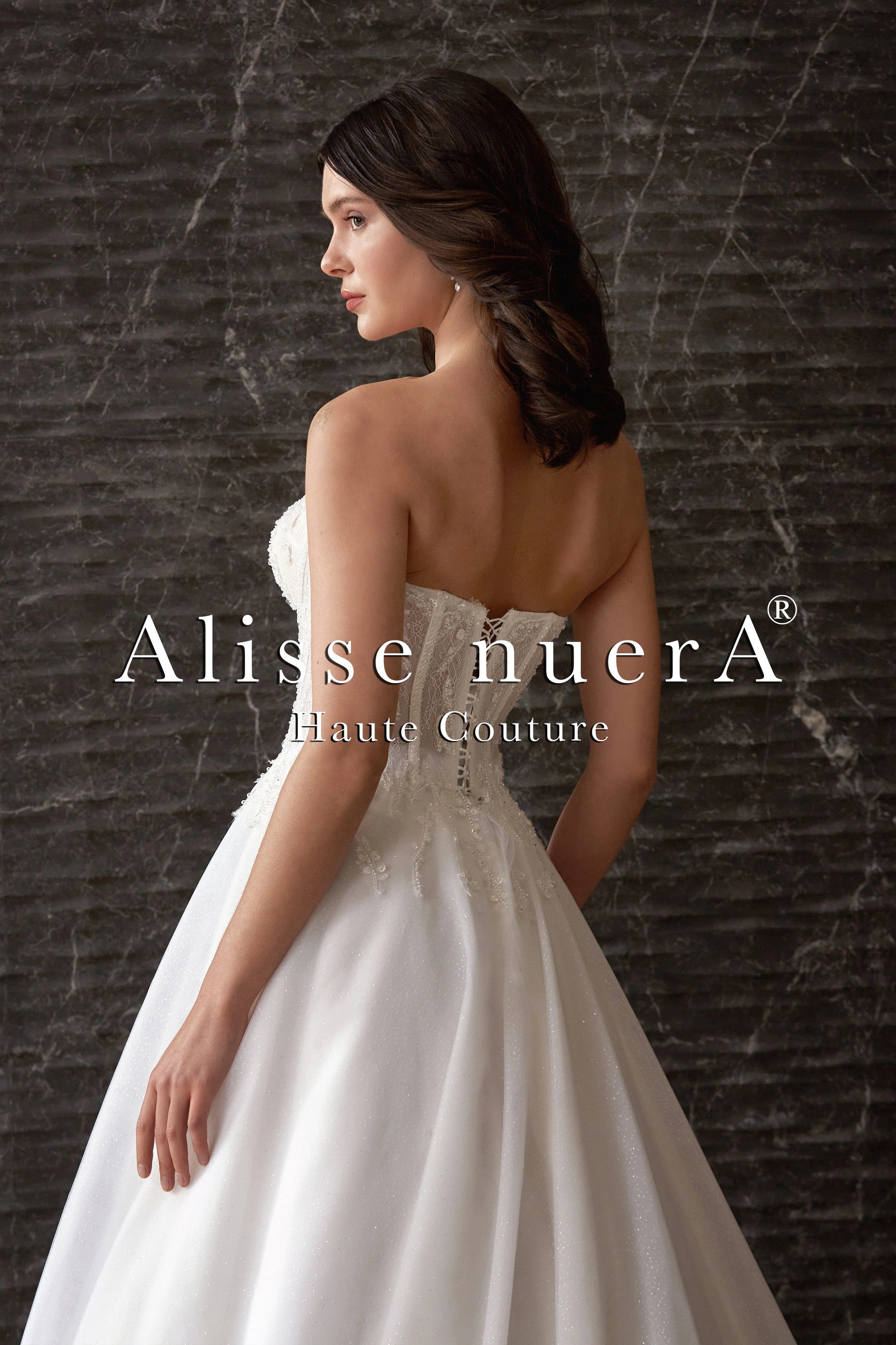 fairy bride dresses Plunging Corset Top Floral Sequined Shiny Tulle Fairy Bridal Dress Off White / Lace / Tulle / 2