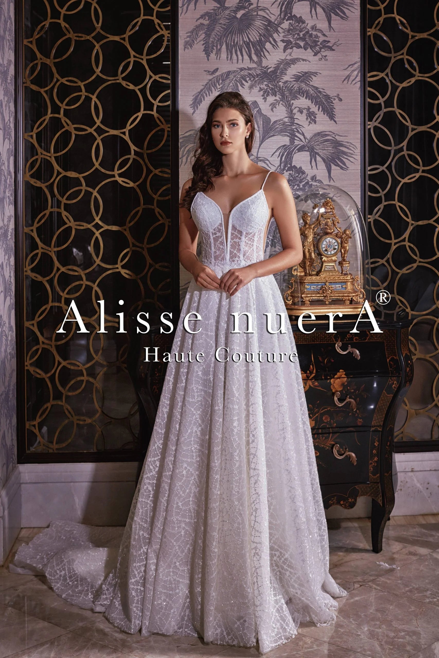 Plunging Spaghetti Strap Shimmering Tulle A Line Bridal Party Dress Alisse Bridal Plunging Spaghetti Strap Shimmering Tulle A Line Bridal Party Dress Alisse Bridal