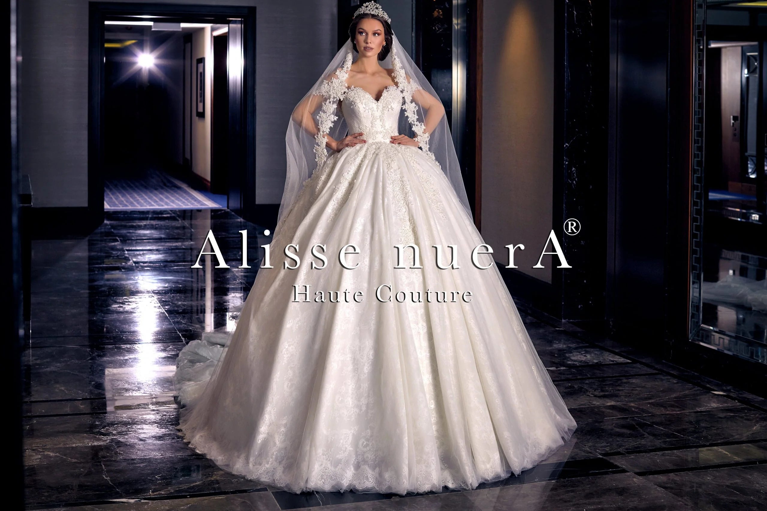 lace applique tulle wedding dress As Is High Neck Lace Applique Tulle Wedding Dress