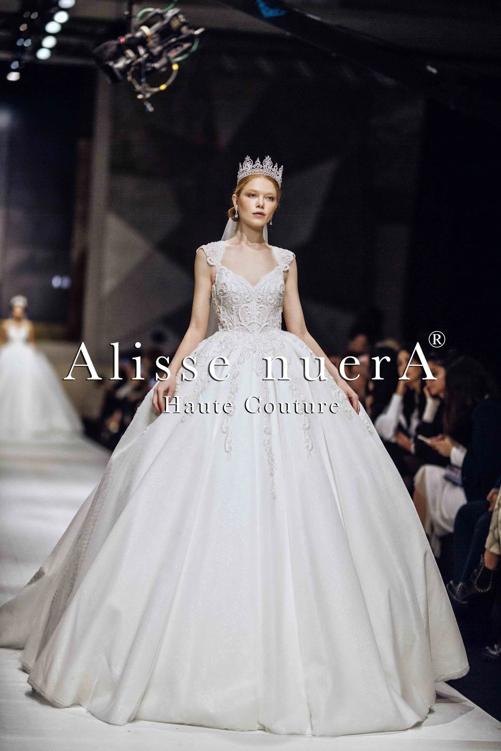 Sophisticated Queen Anne Neckline Wedding Dress