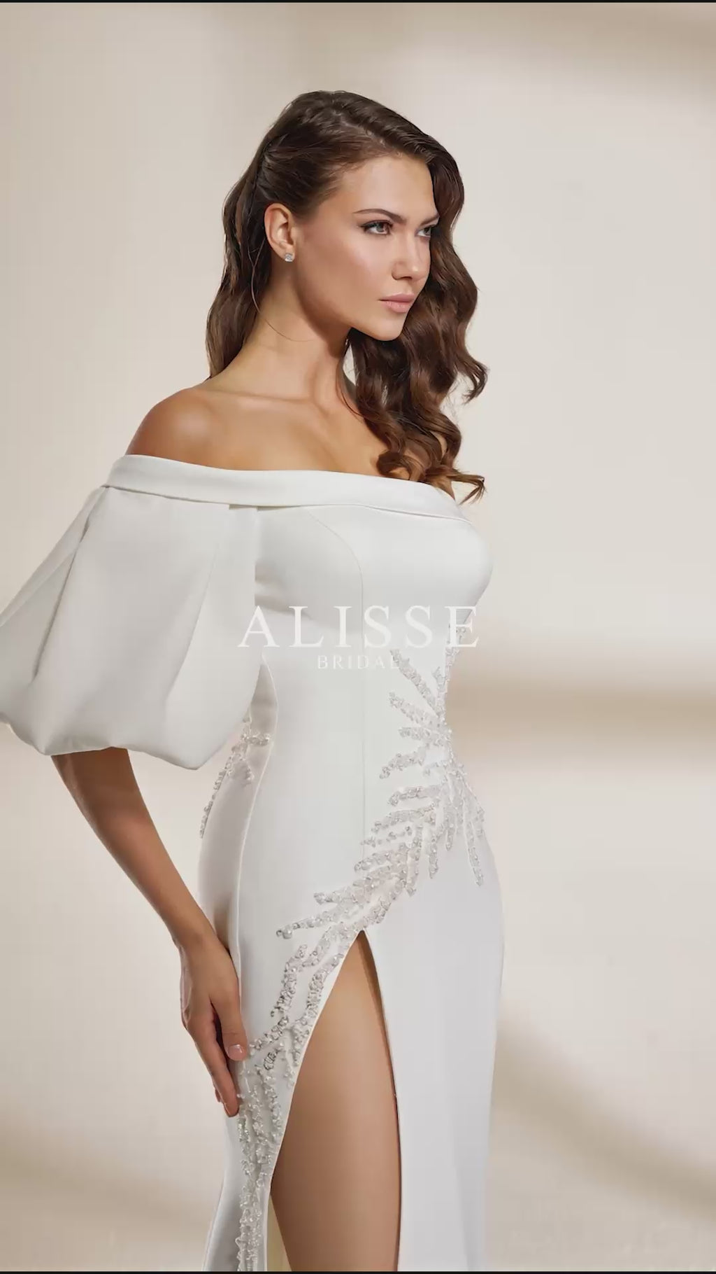 fitted lace wedding dress Simple A-Line Off-The-Shoulder Long Sleeves Satin Wedding Dresses With