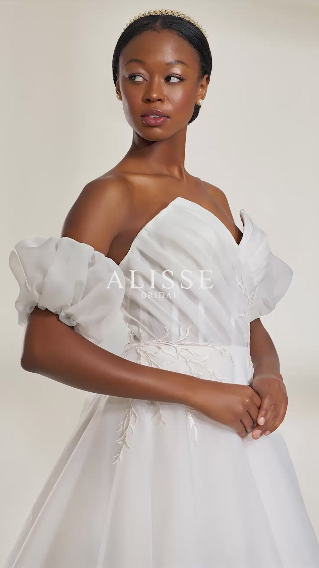 open lace back dress Breathtaking Off the Shoulder Organza 1950s Vintage Short Wedding Dress