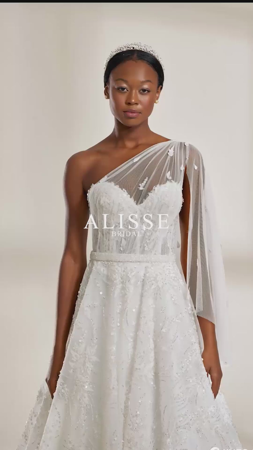 myn【ANDRESD】tullevest all in onedress One-Shoulder Sweetheart Neckline All-Over Lace A-Line Wedding